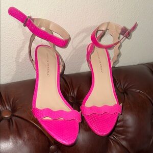 Loeffler Randall Bright Pink Scalloped Sandals